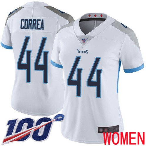 Tennessee Titans Limited White Women Kamalei Correa Road Jersey NFL Football #44 100th Season Vapor Untouchable->youth nfl jersey->Youth Jersey
